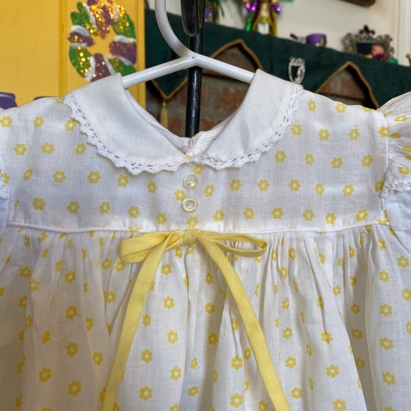 C I Castro Co Vintage Infant Girls Yellow & White  Dress size 9 months - Picture 4 of 12